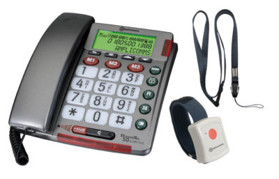 Amplicomms Powertel 50 Big Button Corded Telephone with Wireless Alarm Amplicomms Powertel 50 Big Button Corded Telephone with Wireless Alarm